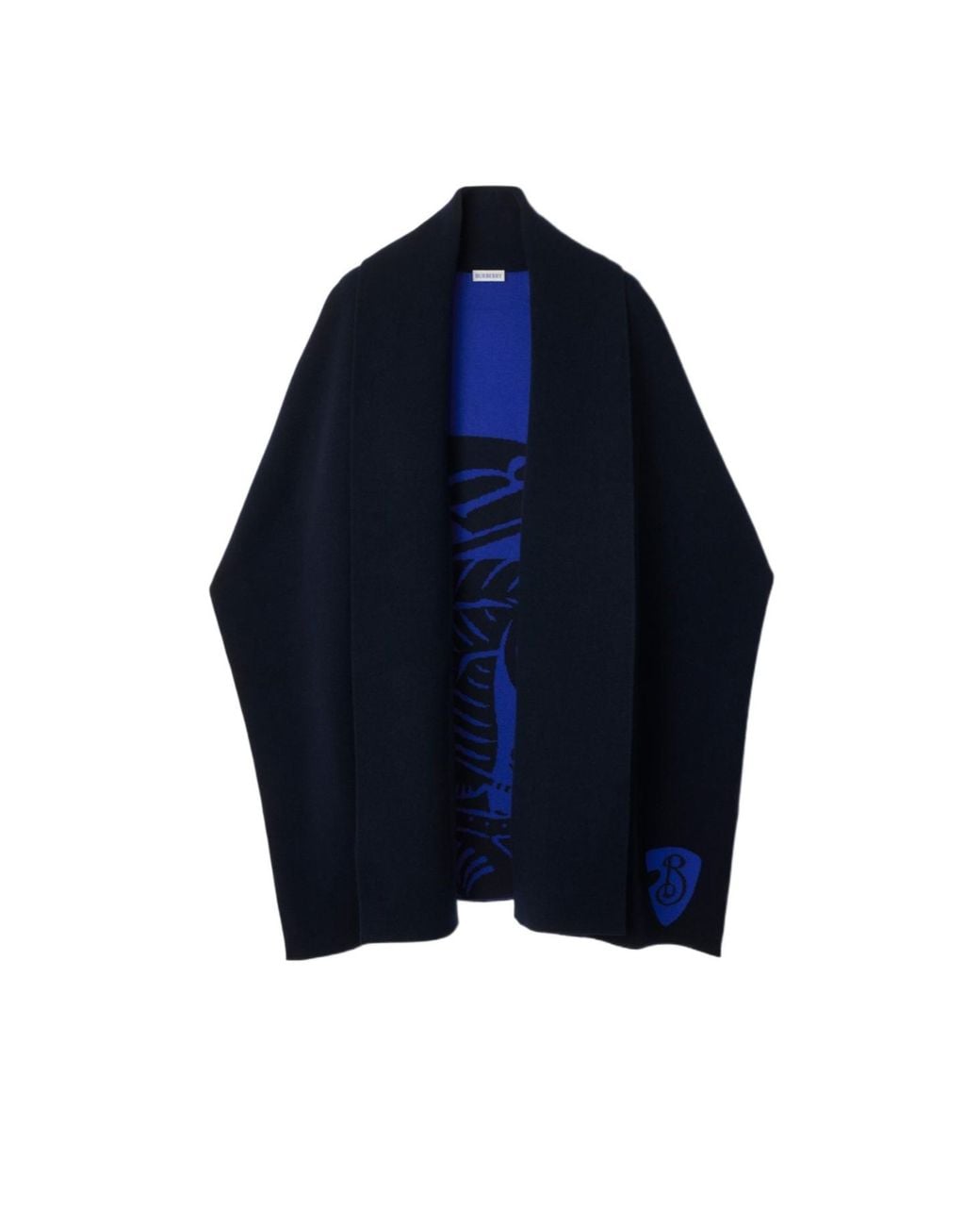Burberry Blue Equestrian Knight Design Cape