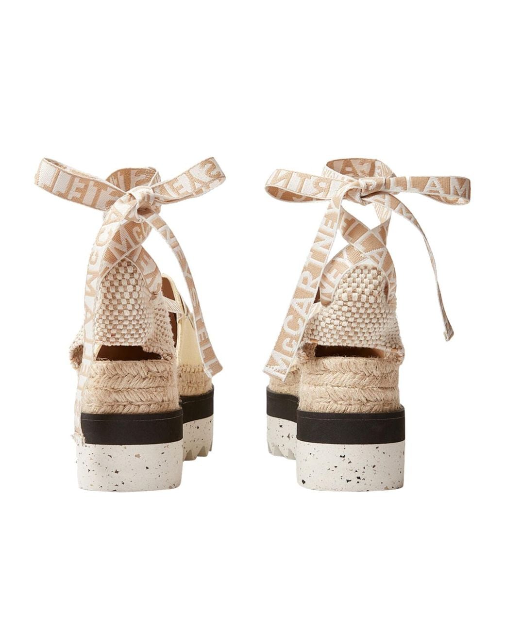 Stella McCartney Metallic Gaia Platform Strapped Espadrilles