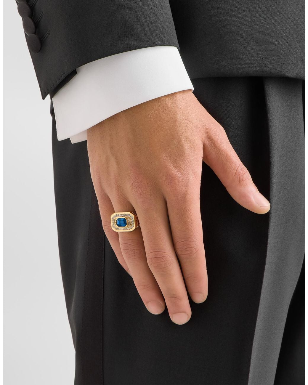 Dolce & Gabbana Blue Logo Ring for men