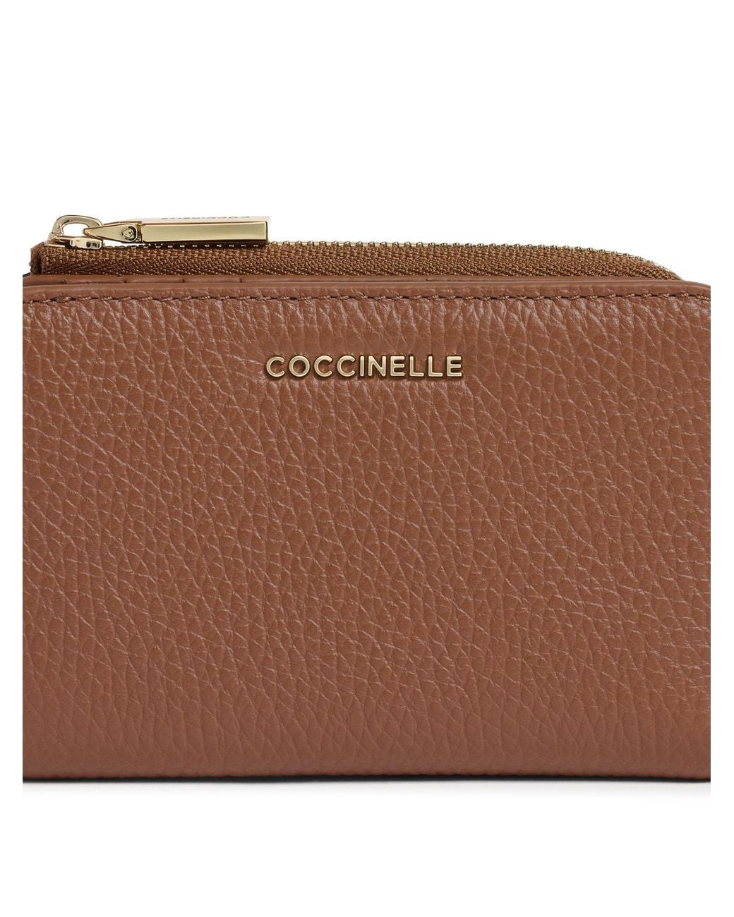 Coccinelle Brown Logo Lettering Zipped Wallet