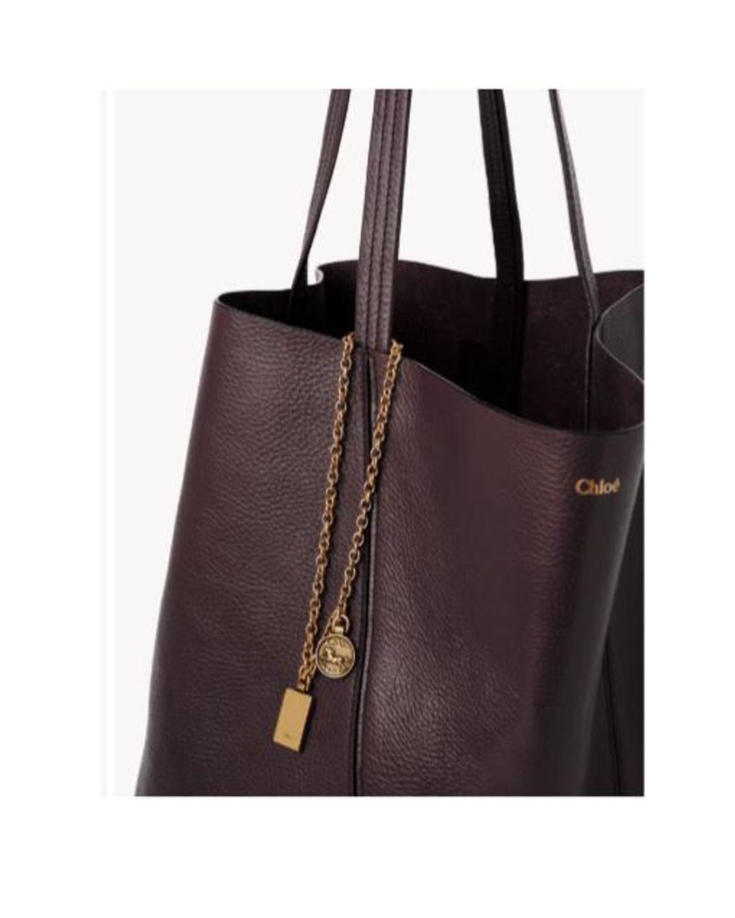 Chloé Purple Spin Chain-Detail Tote Bag