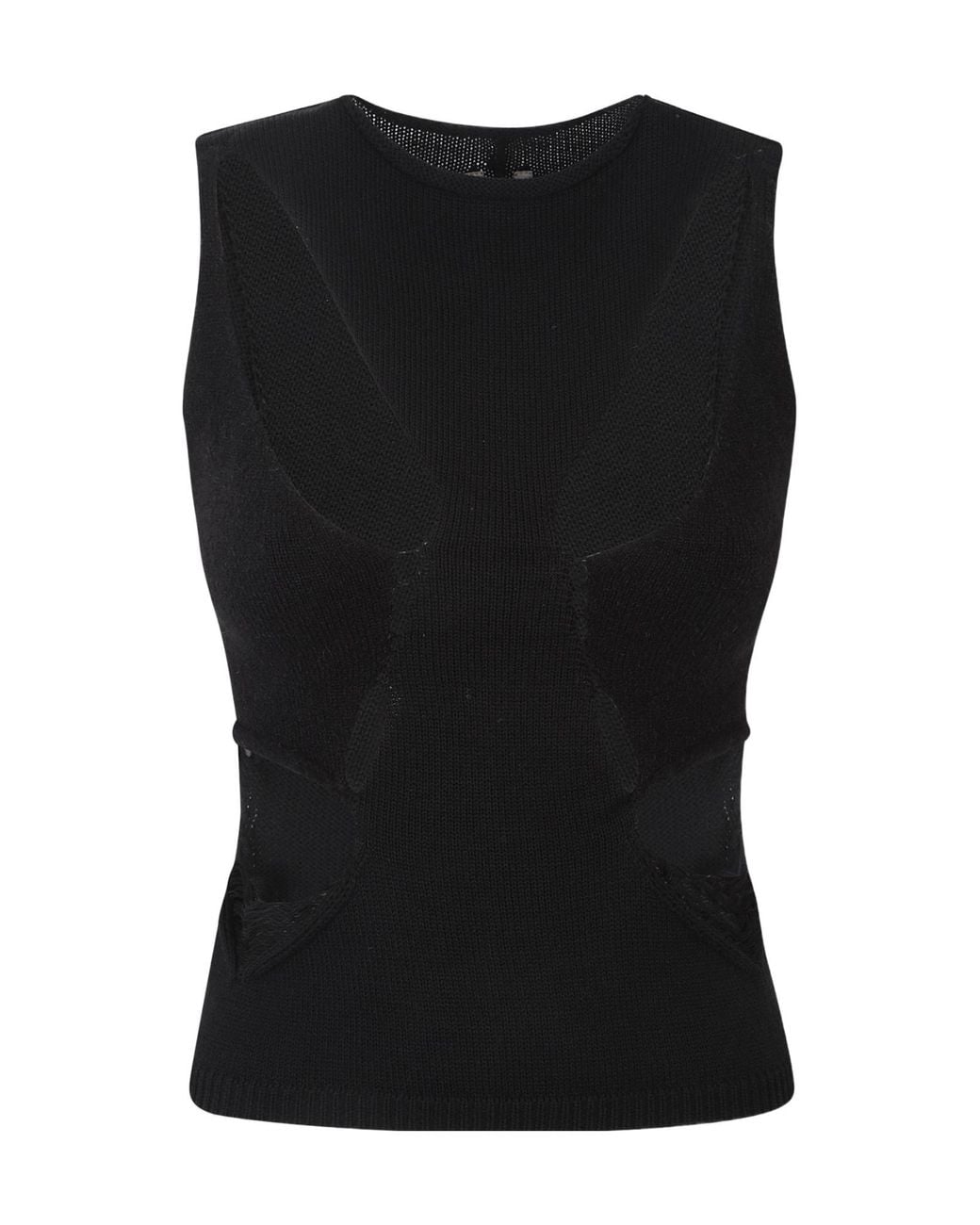 Rick Owens Black Round Neck Sleeveless Vest
