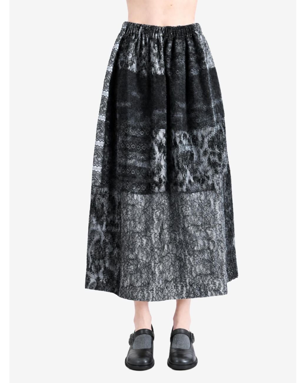 Comme des Garçons Gray Drawstring Knit Skirt