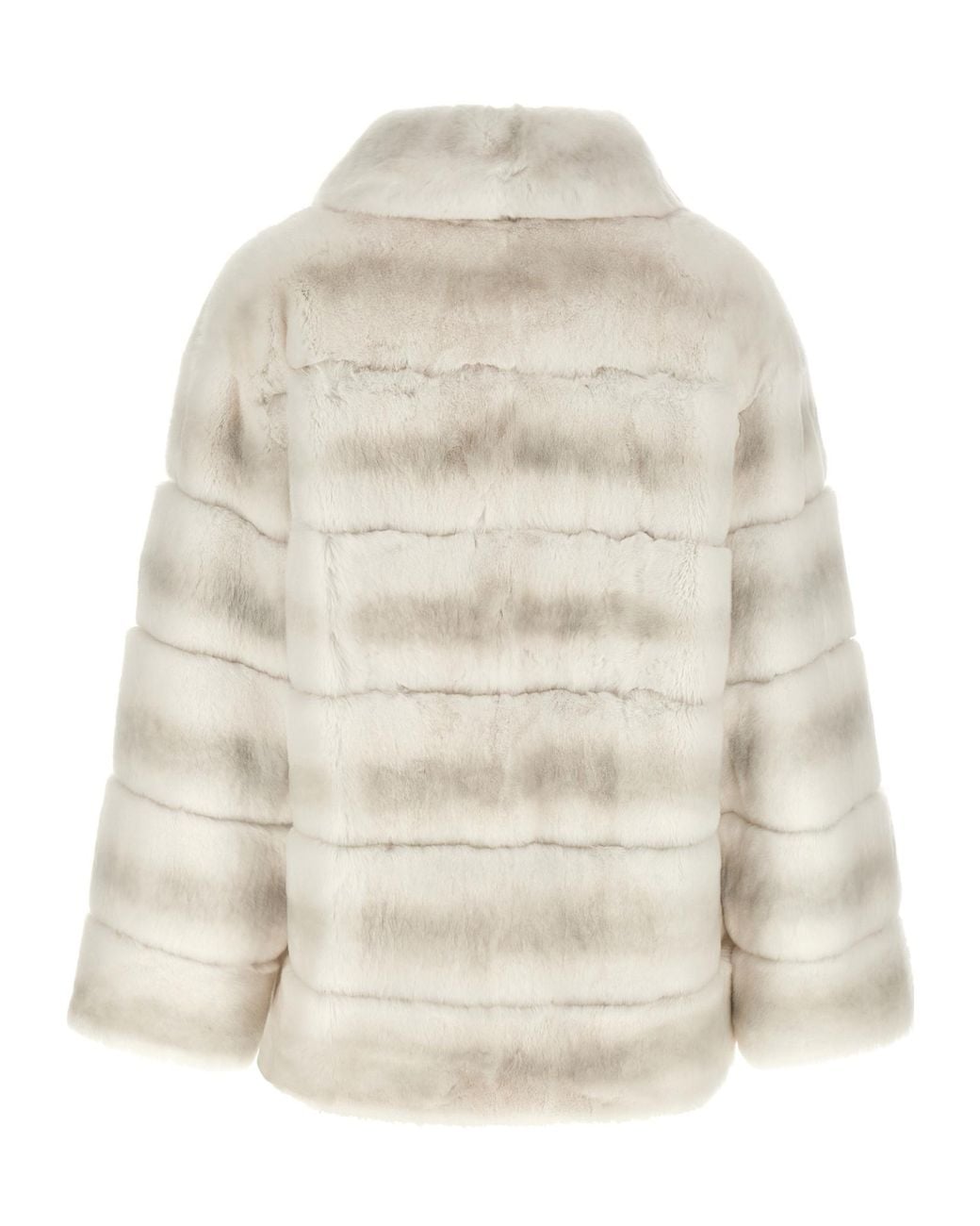 Yves Salomon Natural Quilted Fur Coat