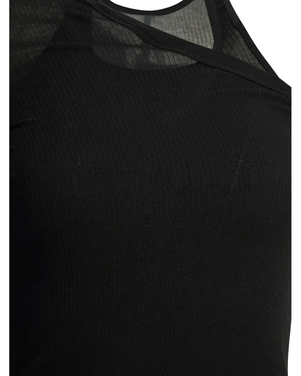 Rick Owens Black 'Banana' One-Shoulder Tank Top