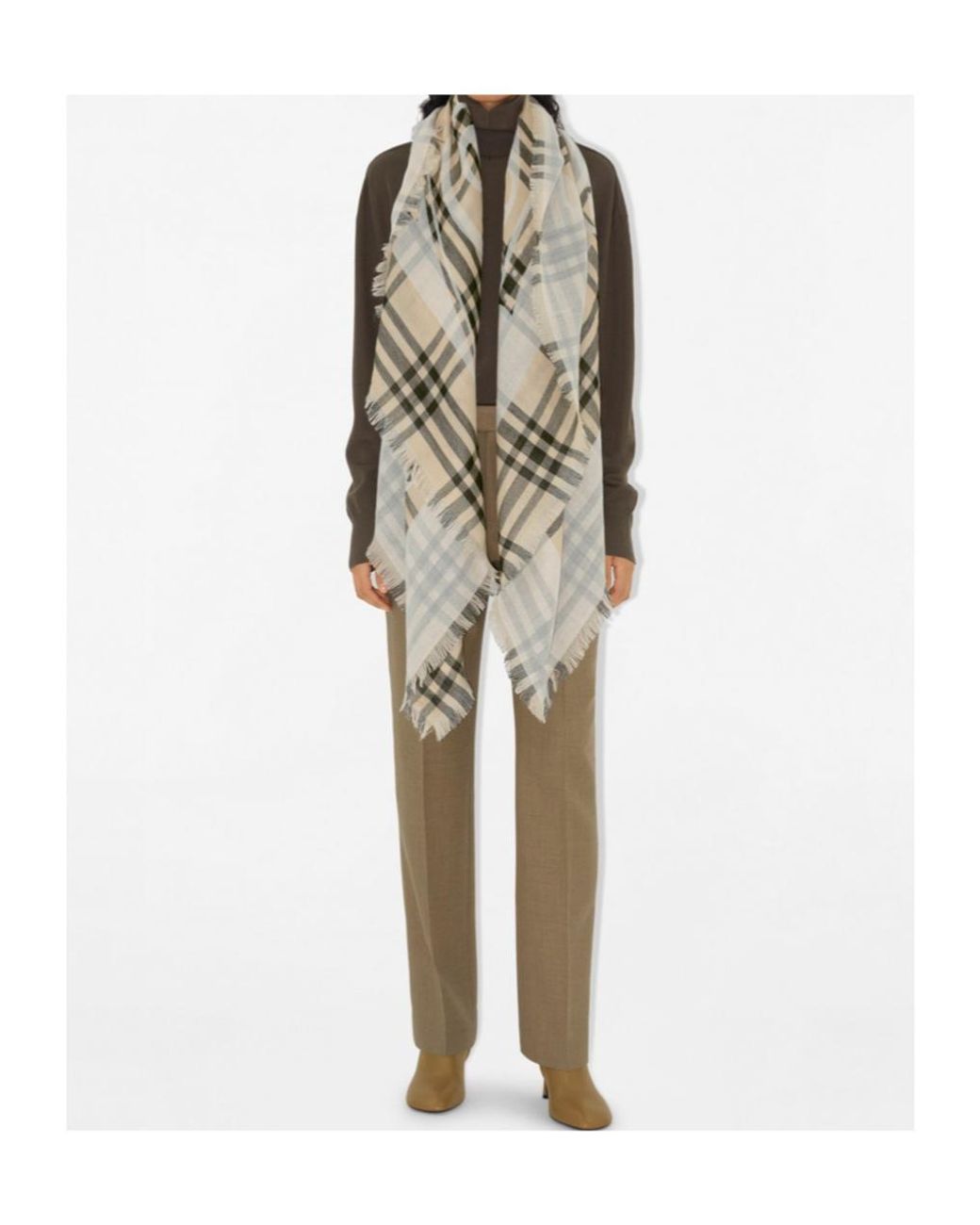Burberry Natural Ekd Check Scarf