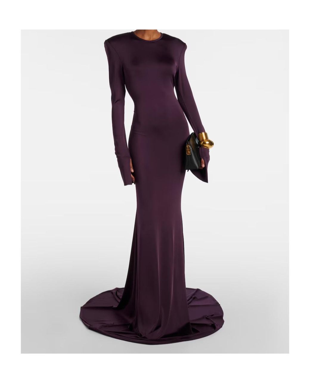 Victoria Beckham Purple Long-Sleeved Dress