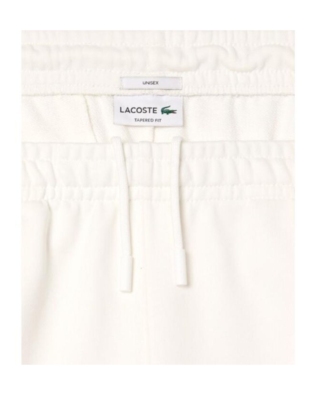 Lacoste White Tapered Leg Sweatpants for men