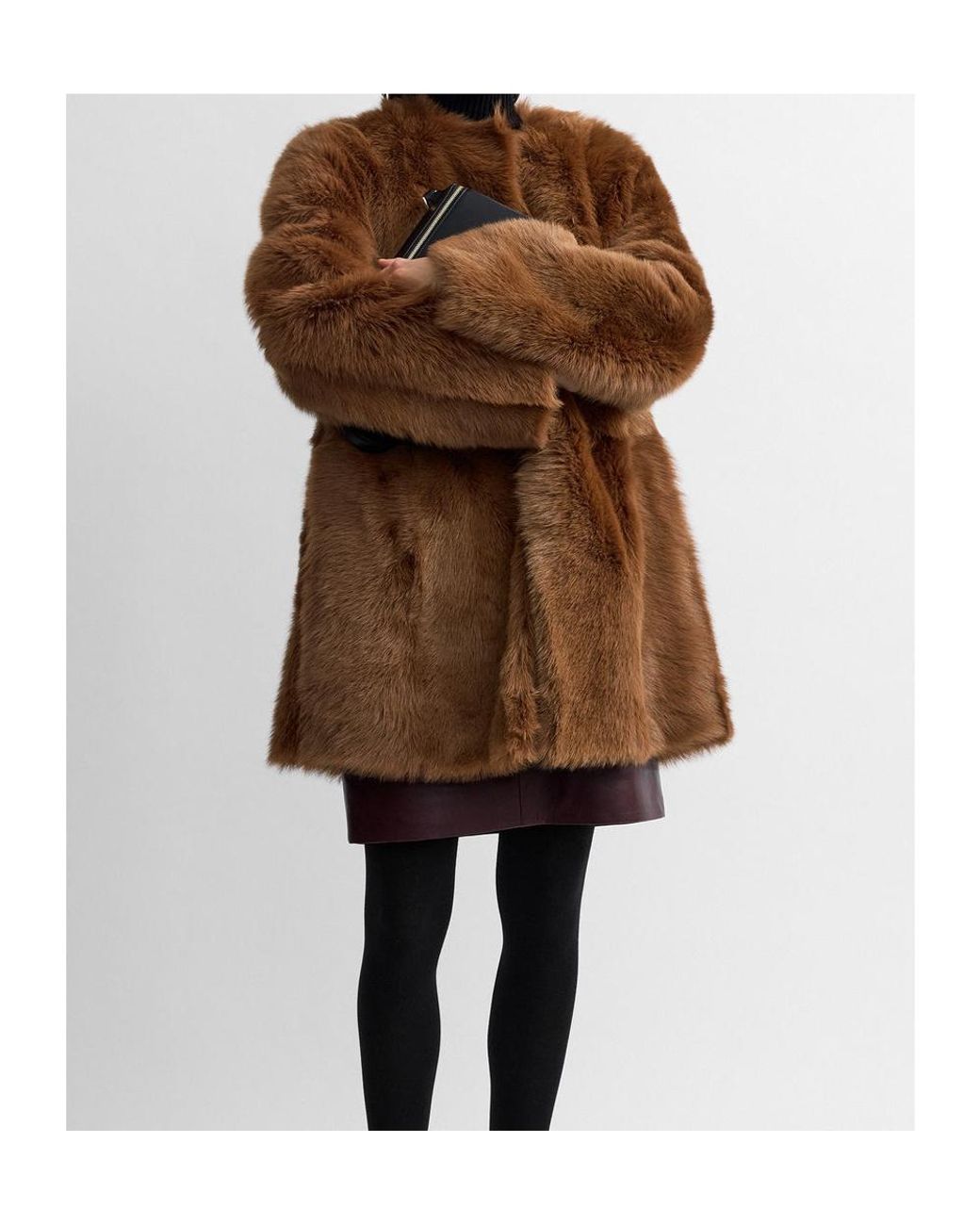 Totême Brown Silky Lamb Shearling Short Coat