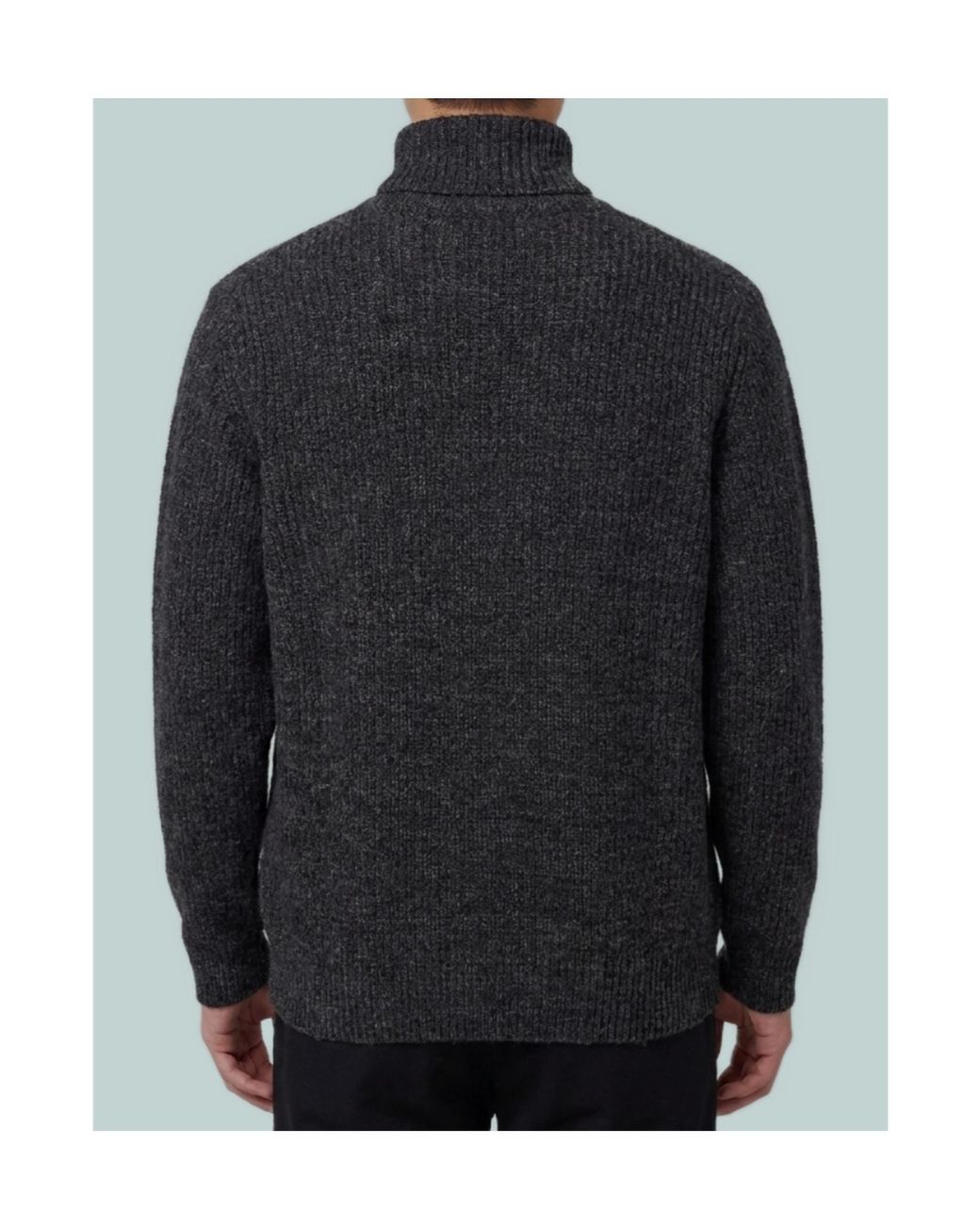Lemaire Blue Ribbed Turtleneck Knitted Sweater for men