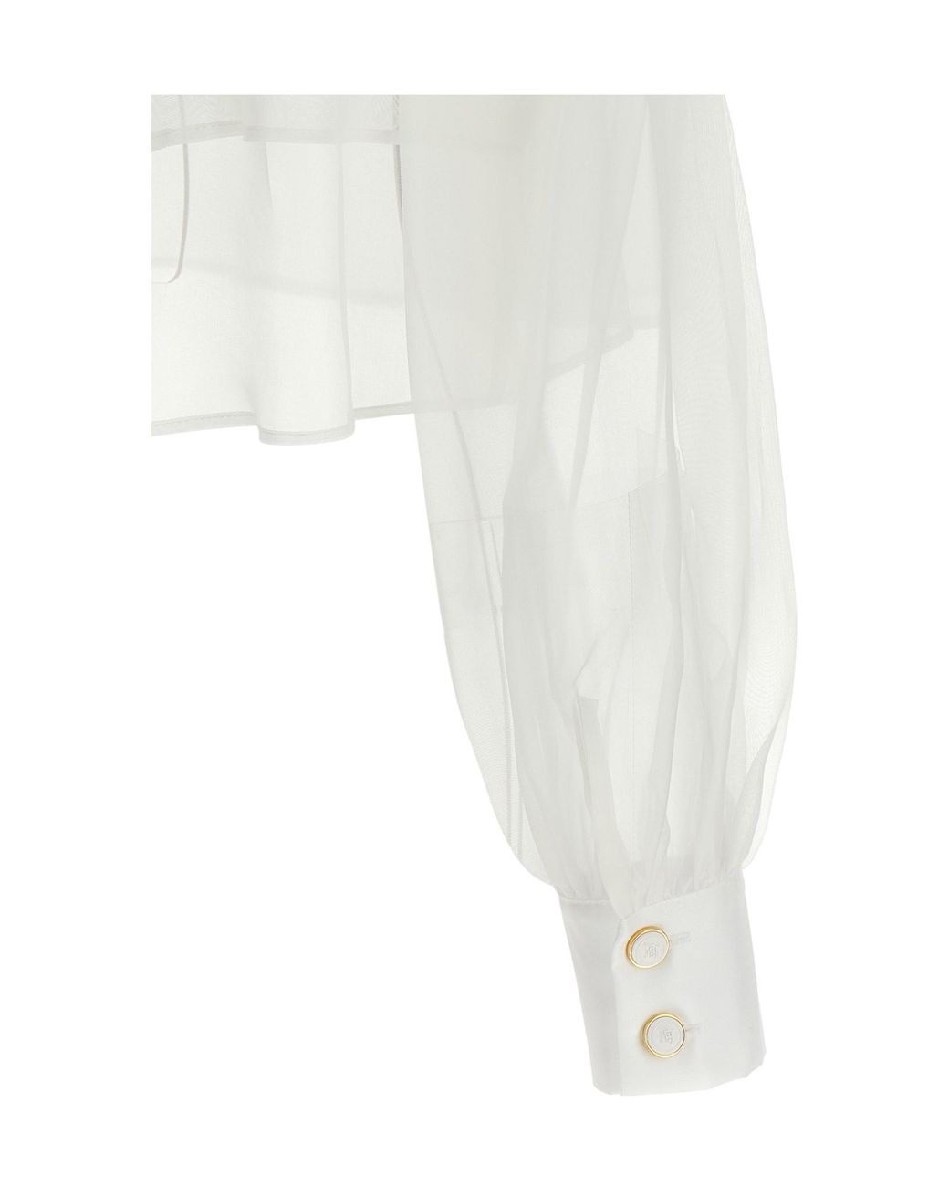 Elisabetta Franchi White Layered Cropped Shirt