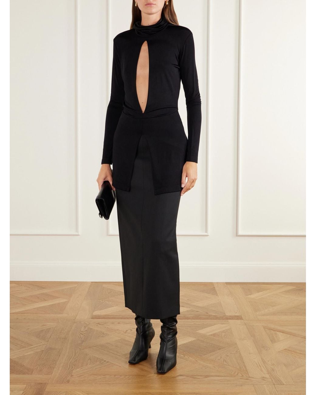 TOVE Blue Cut-Out Jersey Blouse