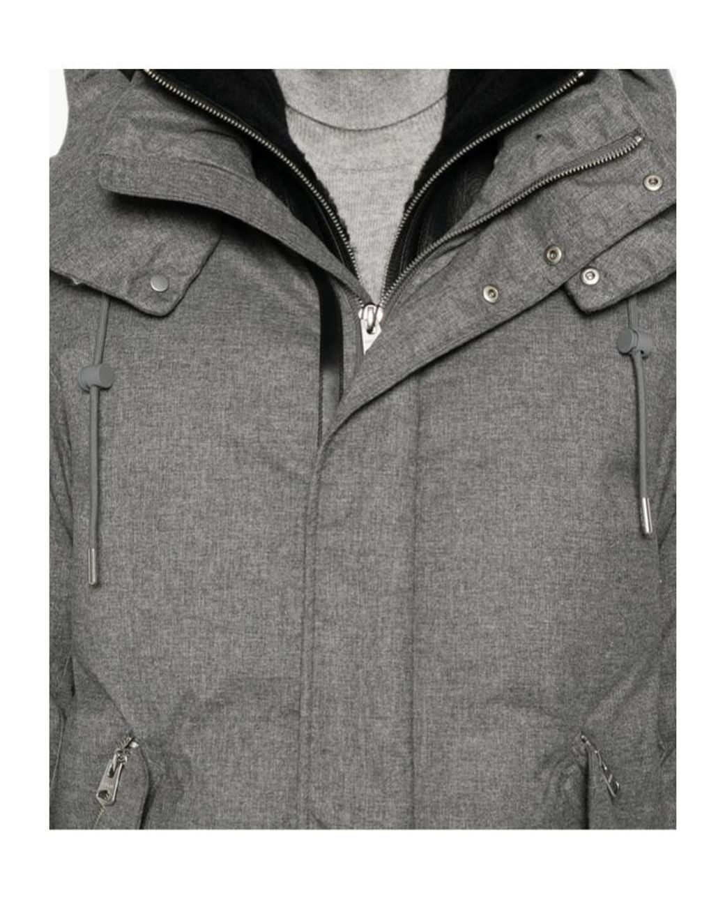 Mackage Gray Quilted Down Jacket With Zip Closure for men