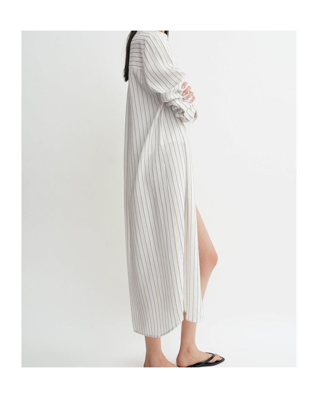 Totême White Totême Long-Sleeved Striped Shirt