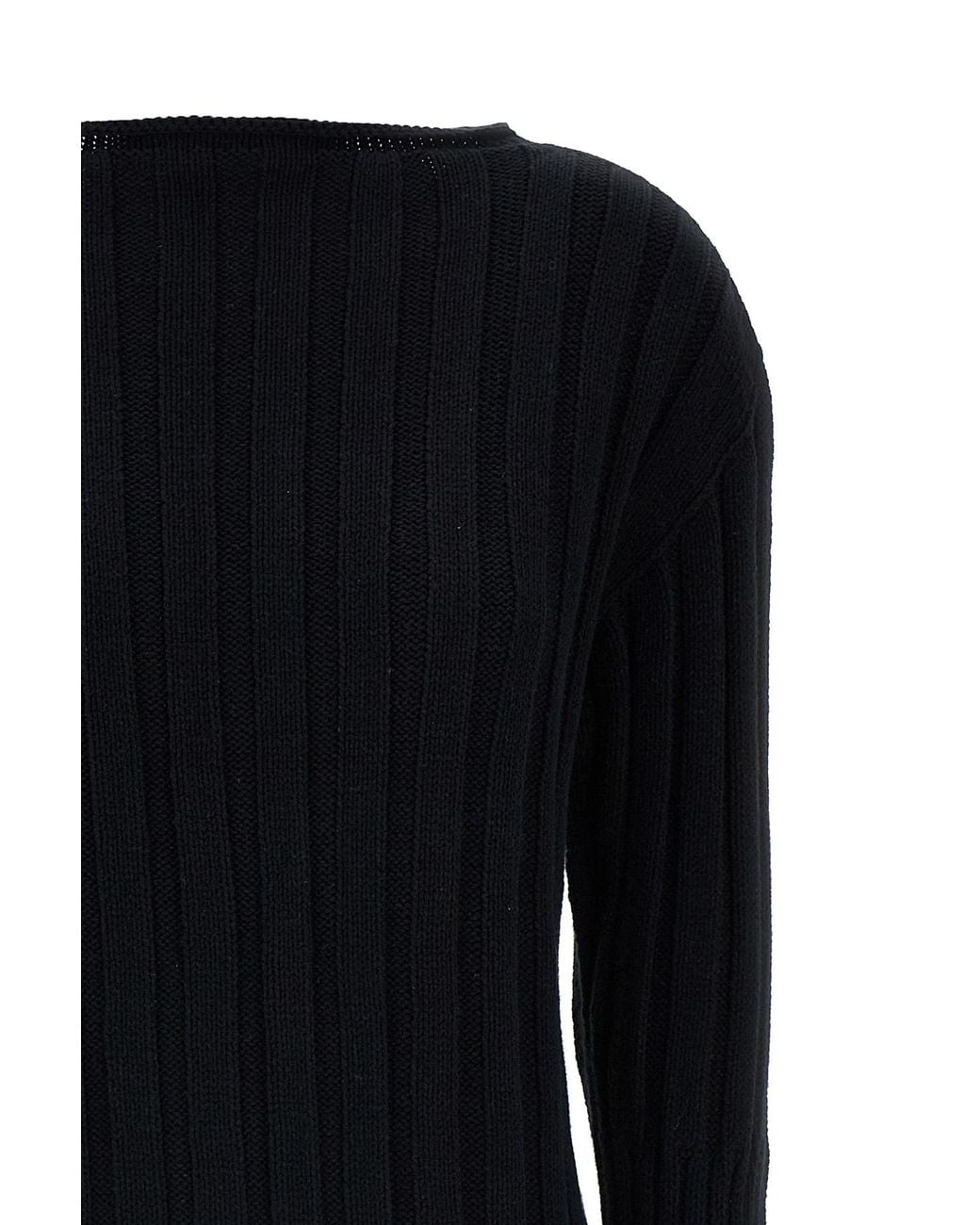 Issey Miyake Black Behind The Scenes Flounced Edge Sweater