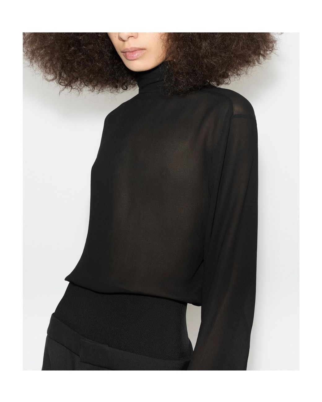 Alaïa Black Alaïa Georgette Scarf Blouse