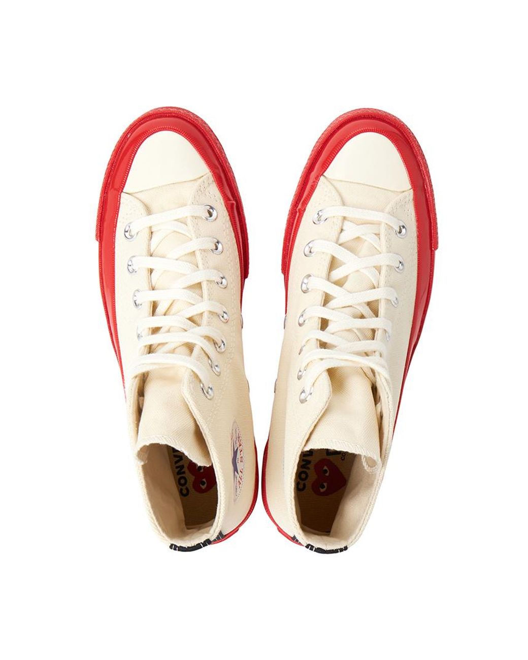 Comme des Garçons Red Round Toe Sneakers for men