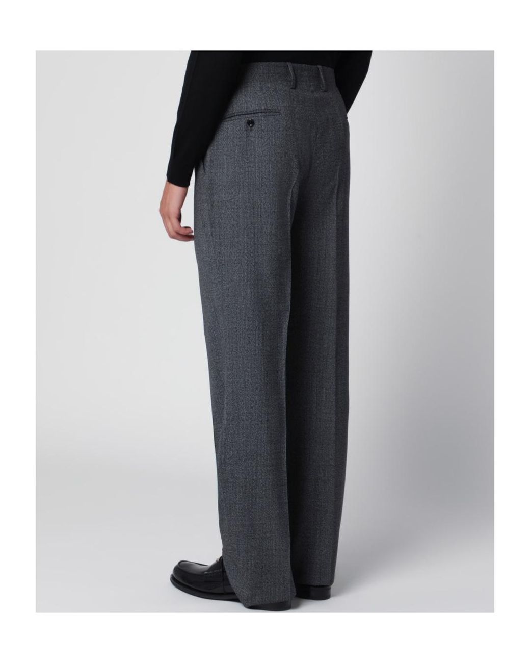 Lardini Black Pleated Straight-Leg Pants for men
