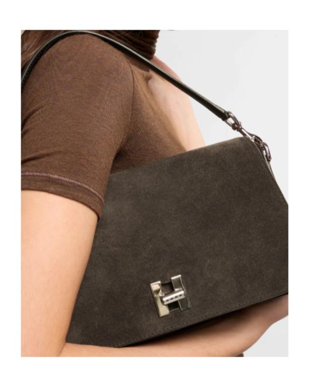 Hogan Black H-Turn Flap Bag