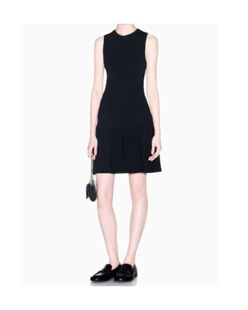 ARMANI EXCHANGE Black Ribbed-Knit Sleeveless Mini Dress