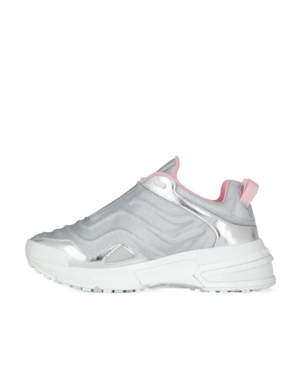 Givenchy White Metallic-Effect Leather Sneakers