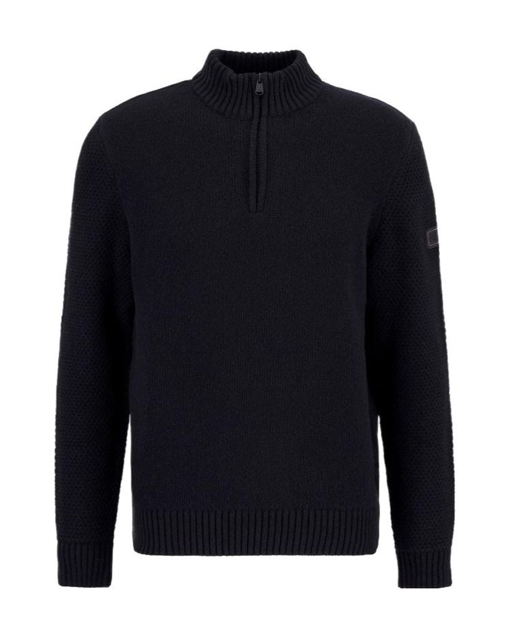 Barbour Blue Long-Sleeved Half-Zip Sweater for men
