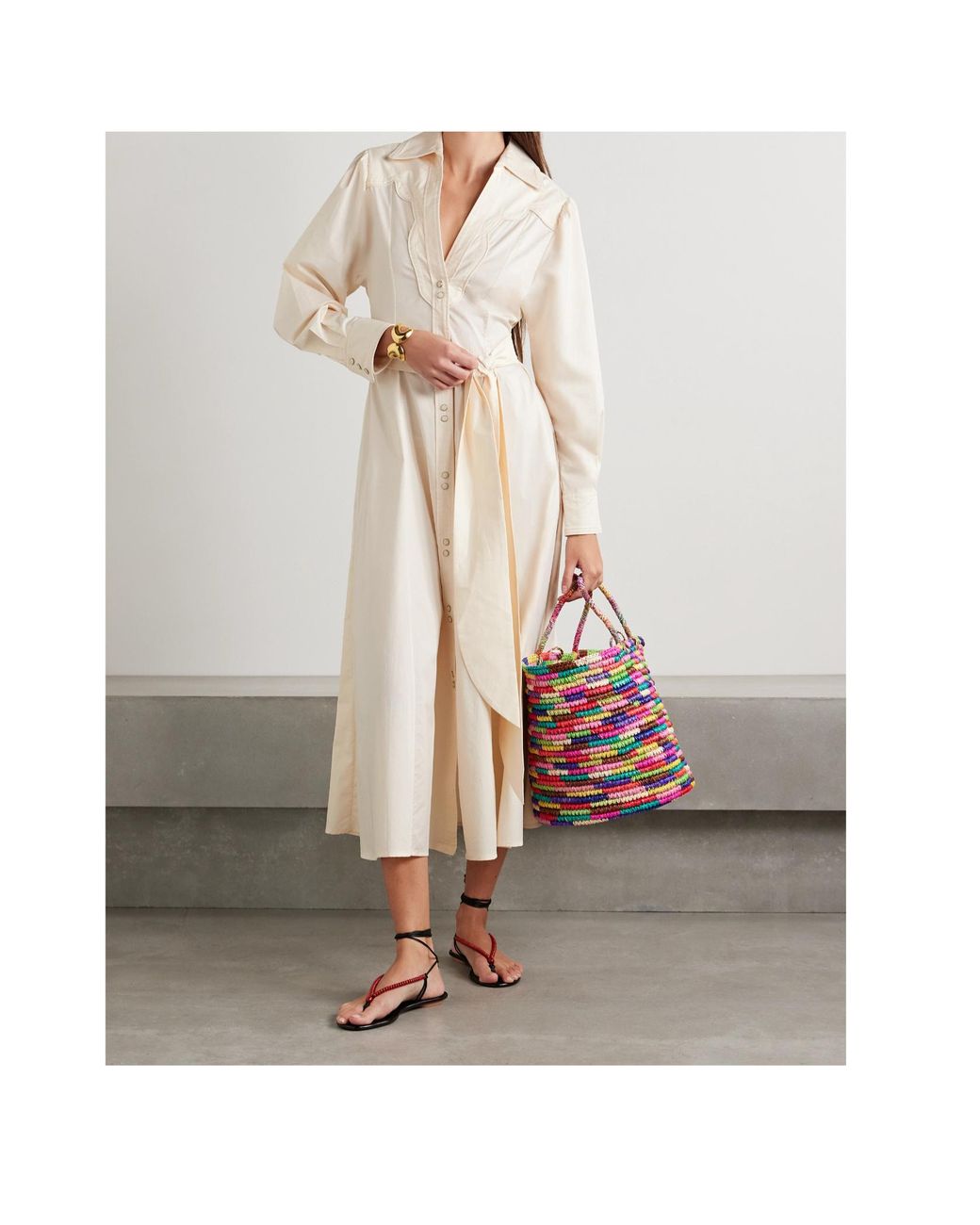 Johanna Ortiz Natural Lapel Long-Sleeved Dress