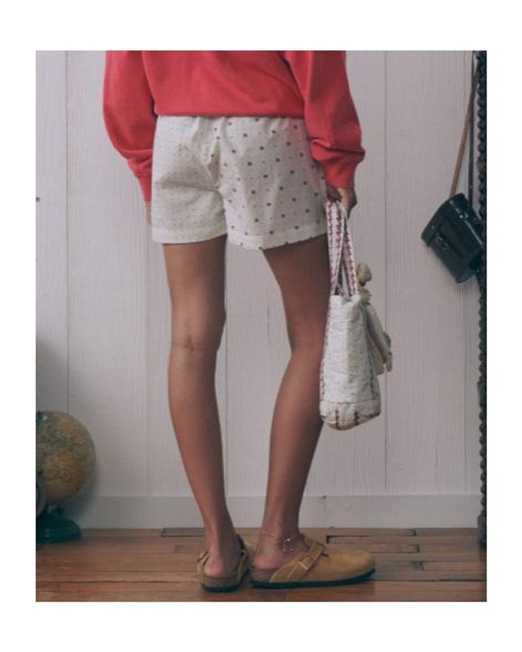 Maison Labiche White Elastic Waist Shorts
