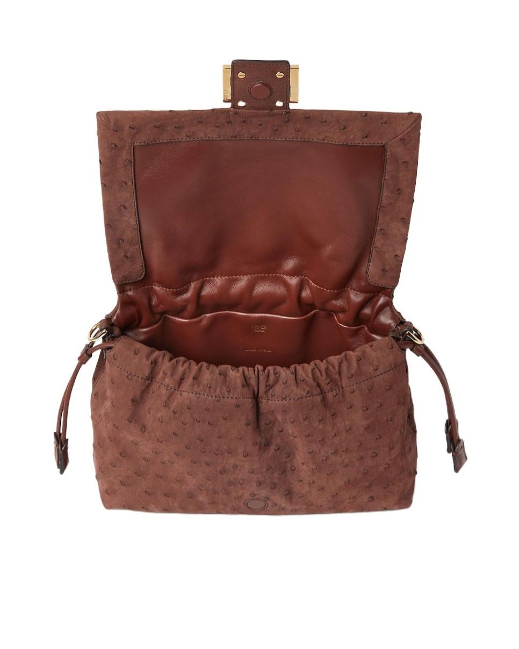 Fendi Brown Ostrich Leather Bag
