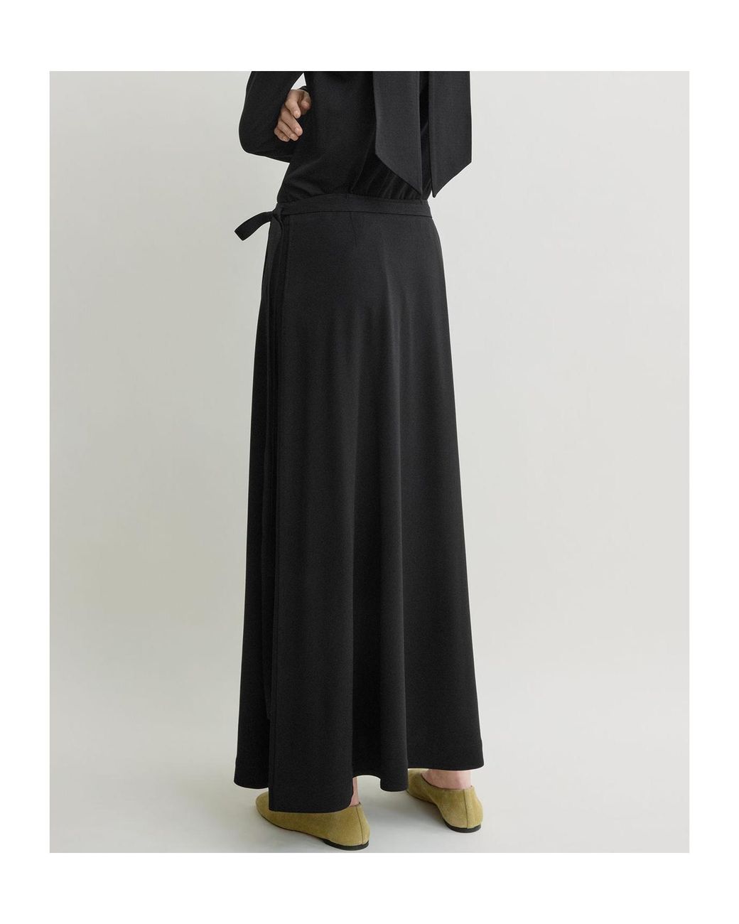 Totême Black Fringed Knit Skirt