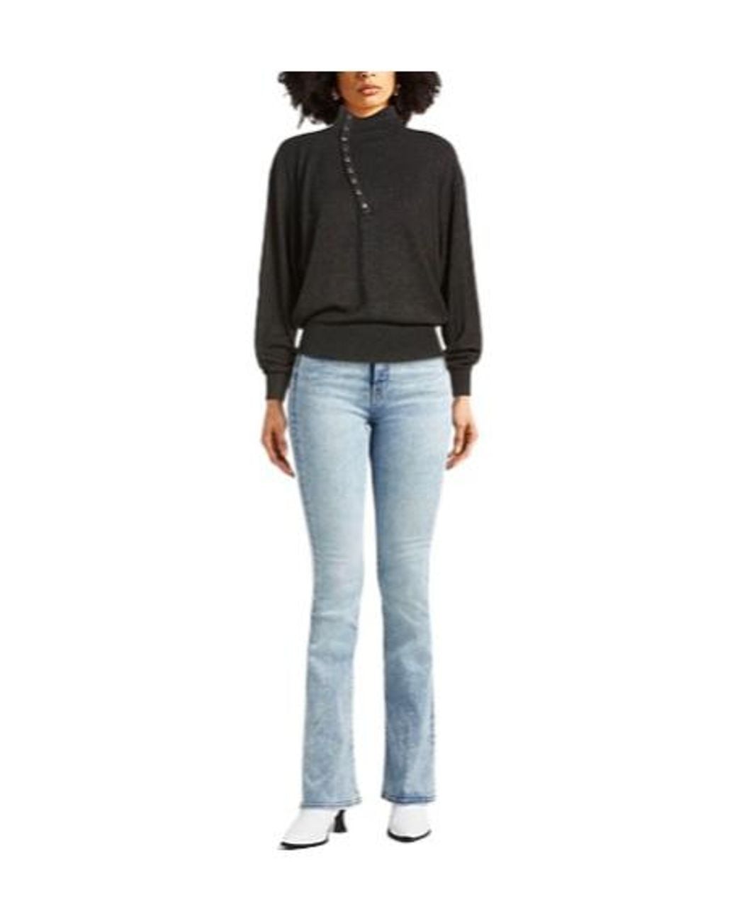 Isabel Marant Black Long-Sleeved High-Neck Shirt