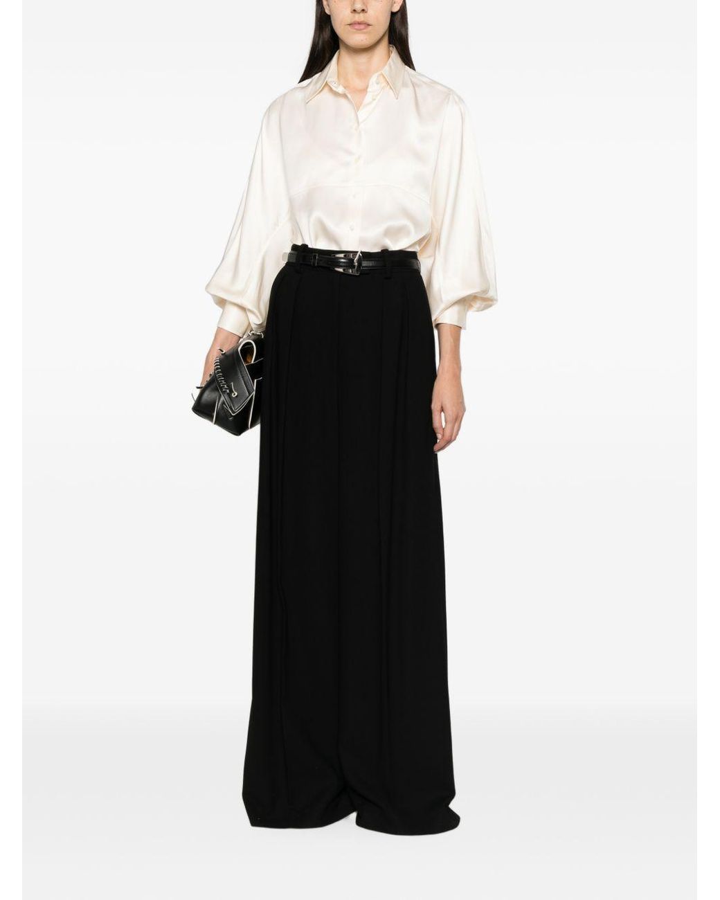 Brunello Cucinelli White Boxy Silk Shirt