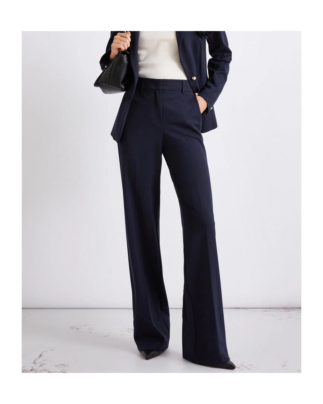Marella Blue Slim-Fit Jersey Trousers