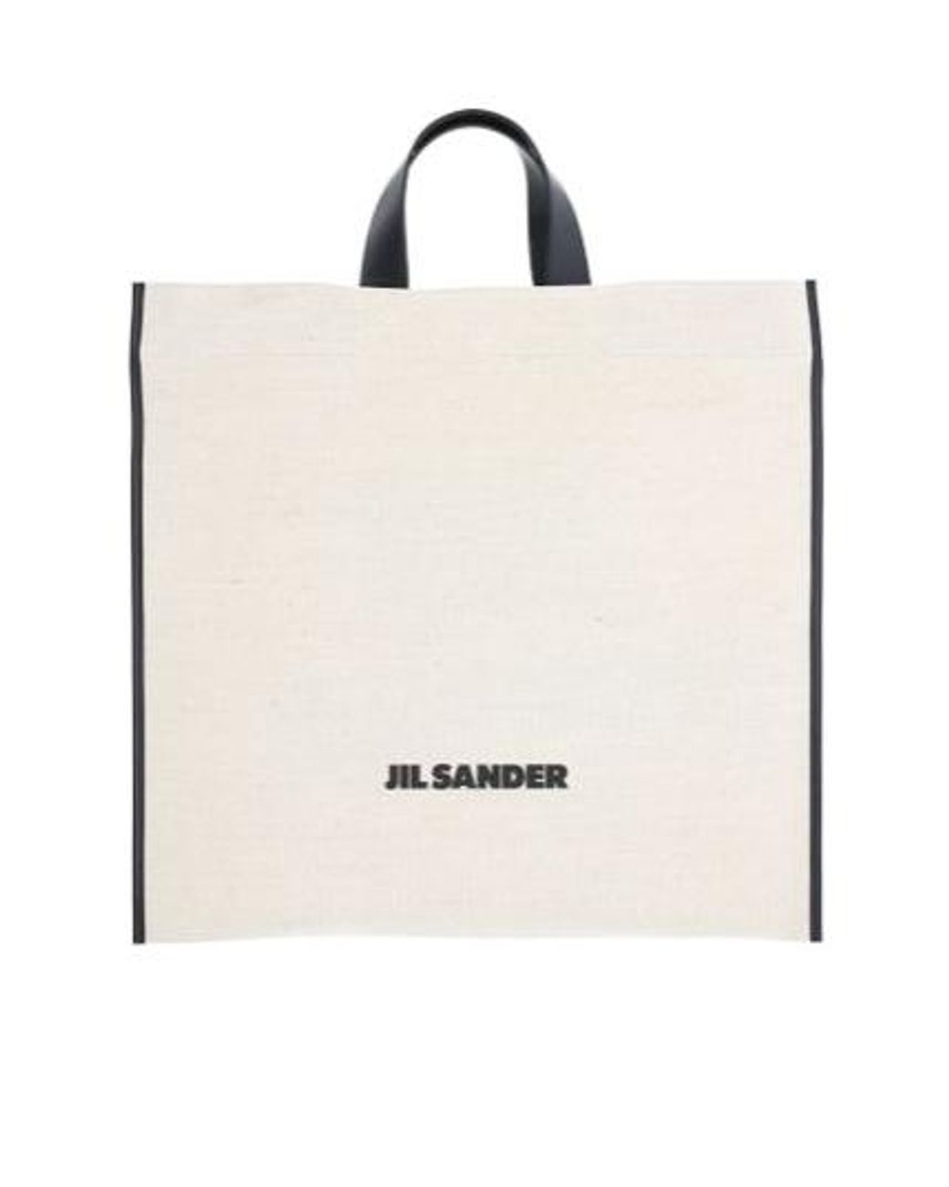 Jil Sander White Logo Printed Top Handle Bag for men