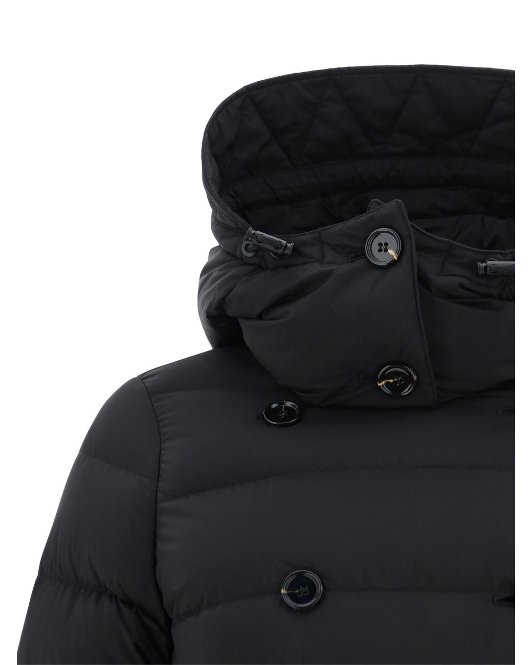 Burberry Black Detachable-Hooded Belted Down Coat