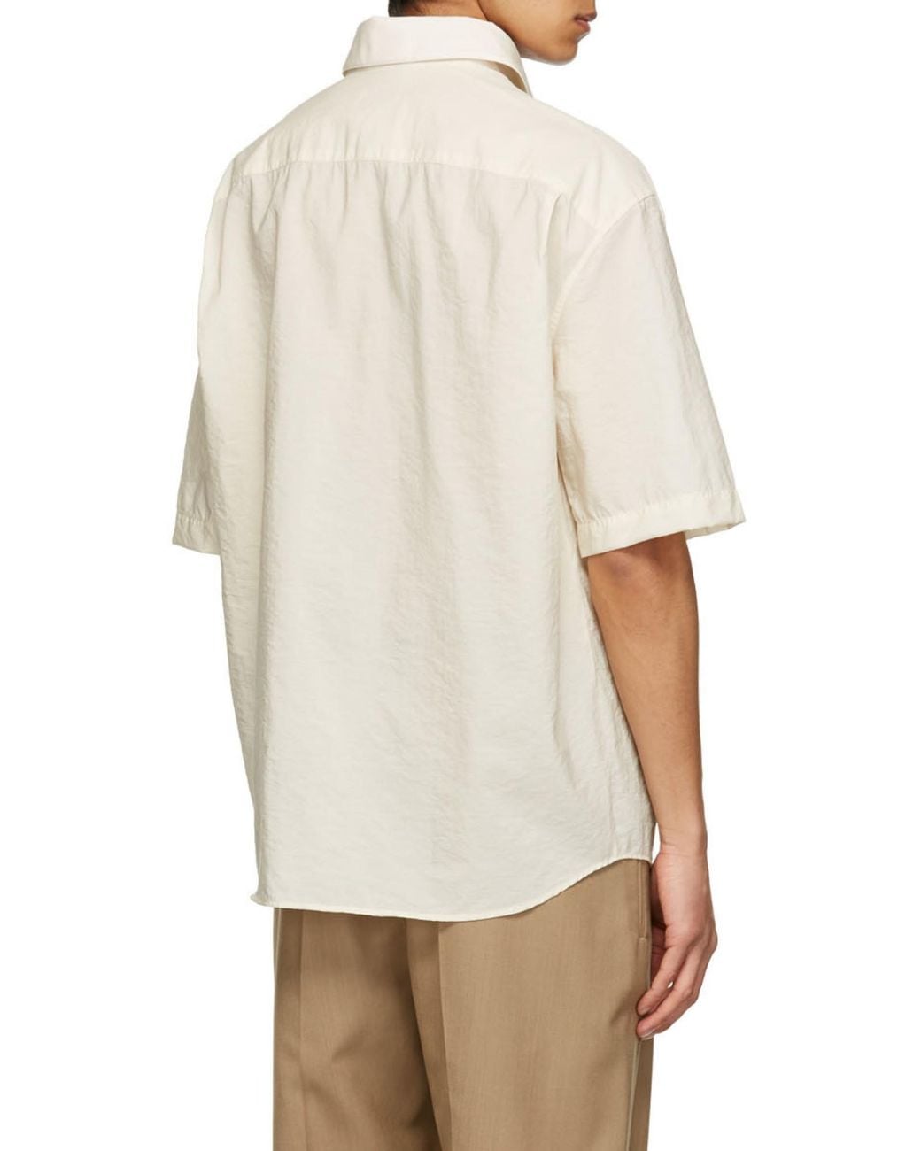 Lemaire White Short-Sleeve Chest-Pocket Shirt for men