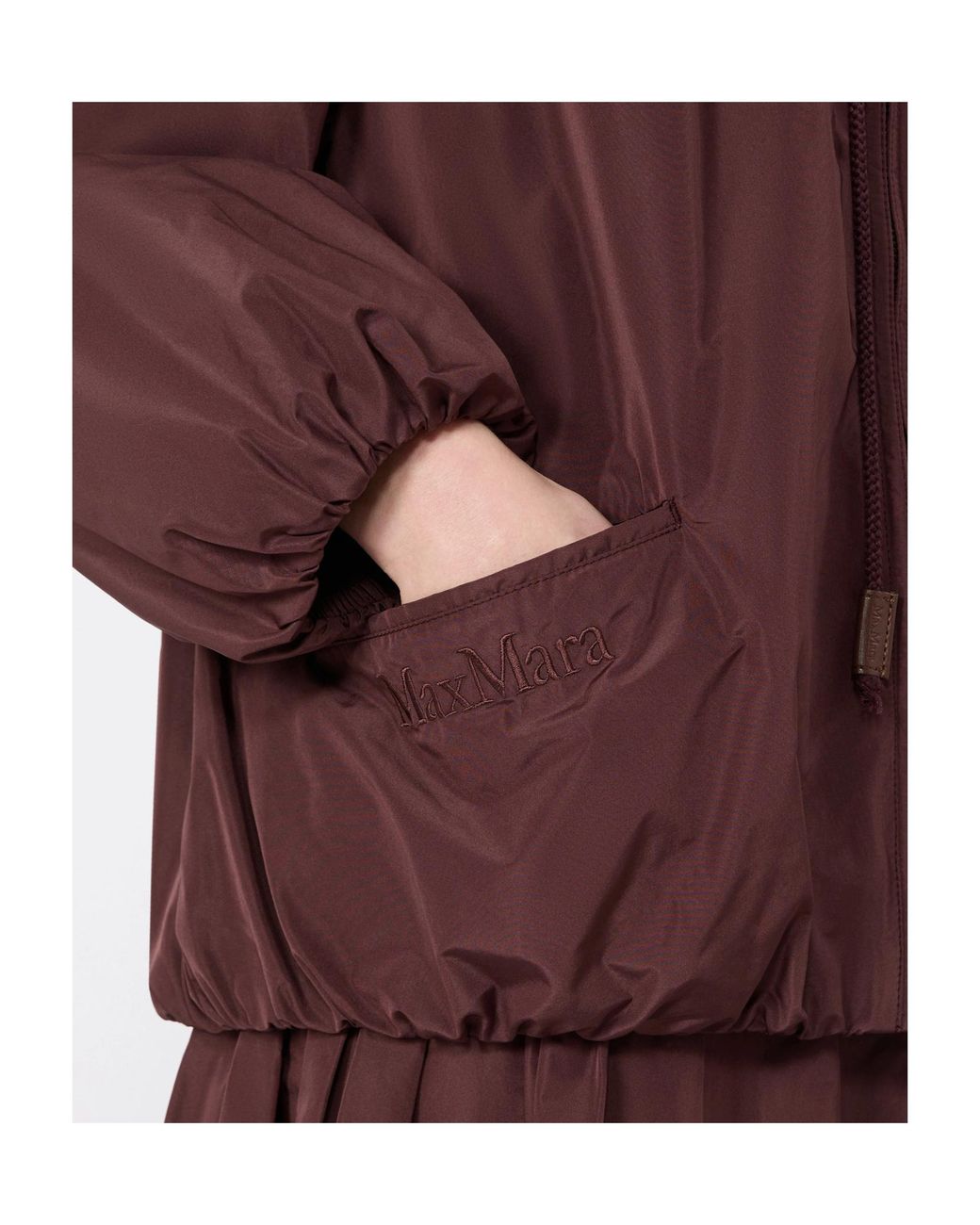 Max Mara Purple Water-Repellent Taffeta Bomber Jacket