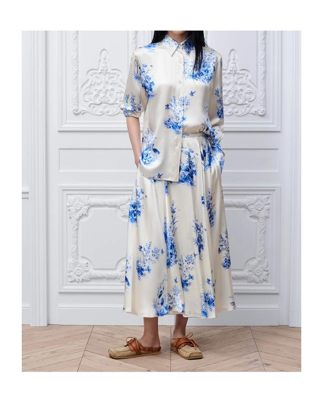 Dior Blue Mid-Length Flared Skirt