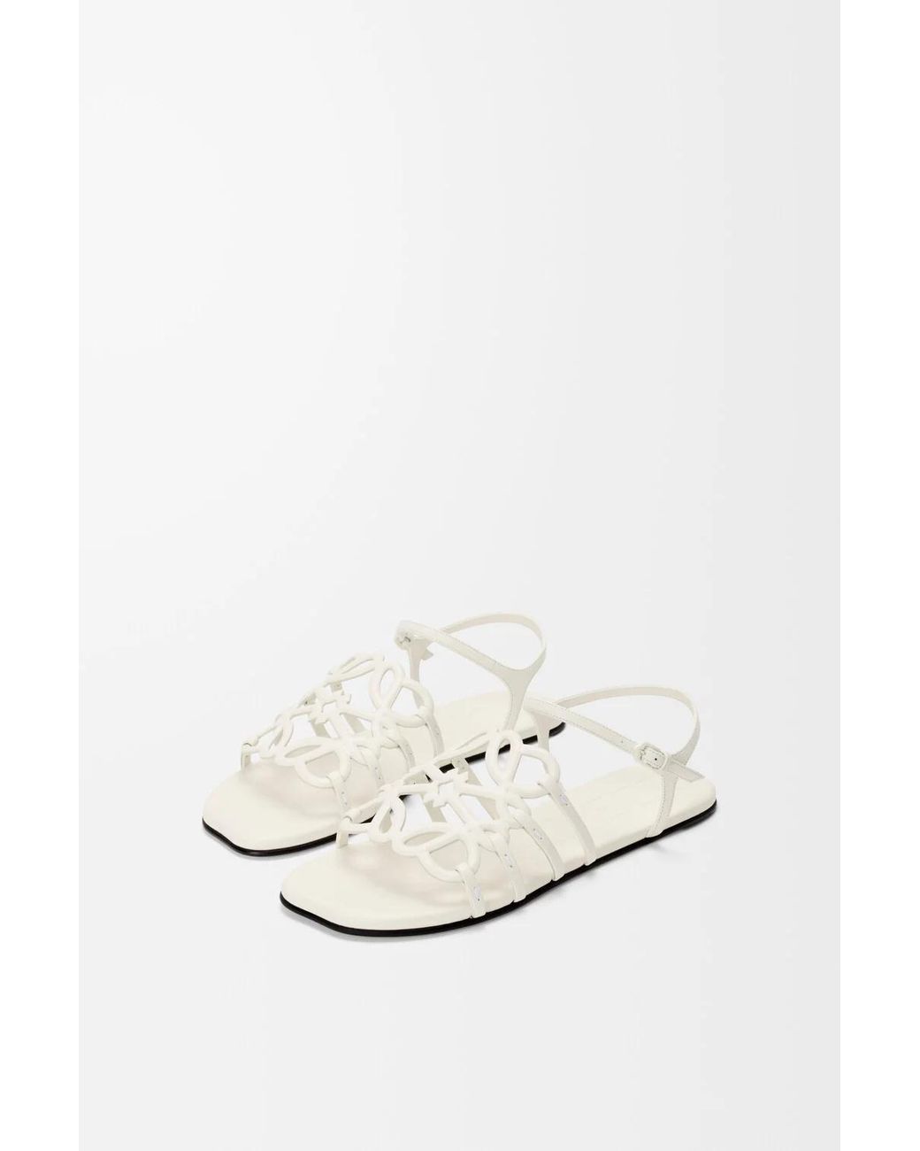 Loewe White Petal Anagram Sandal