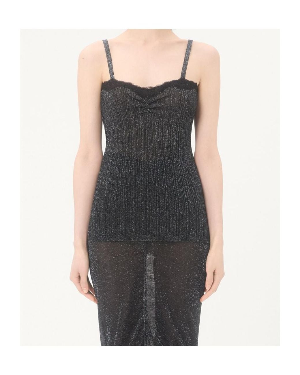 Valentino Black Lurex Knit Top