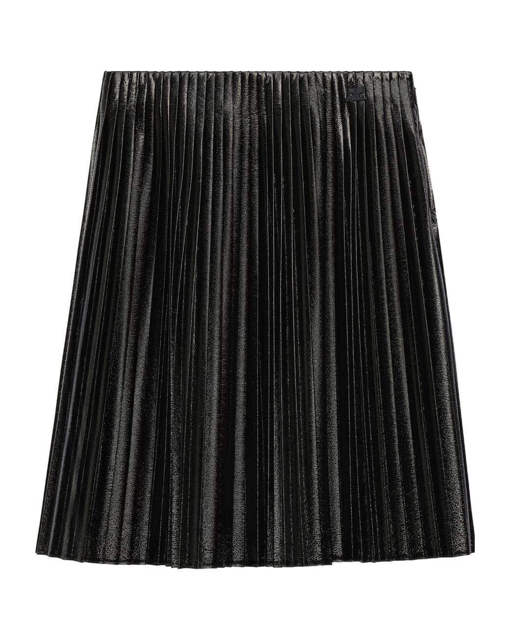 Courreges Black Courrèges Pleated Vinyl Skirt