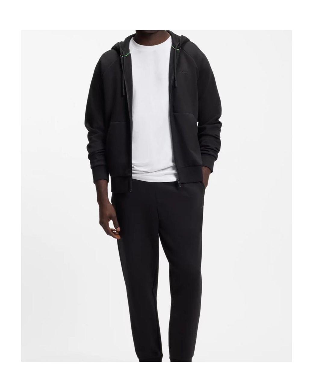 Boss Black Boss Zip-Up Drawstring Hoodie for men
