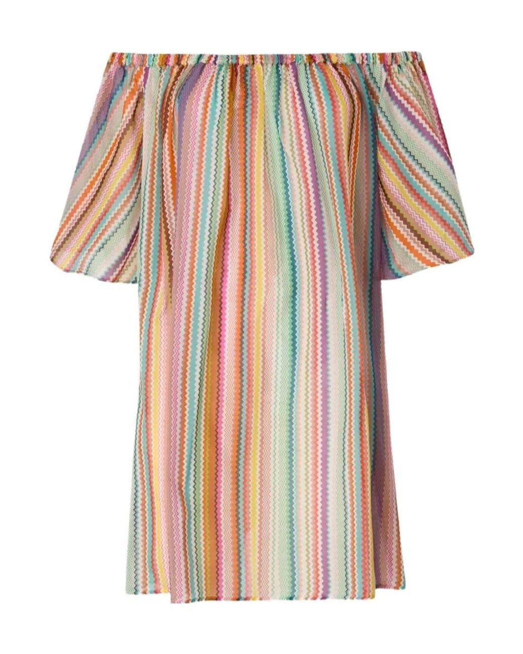 Missoni White Off-Shoulder Zigzag-Pattern Cover-Up