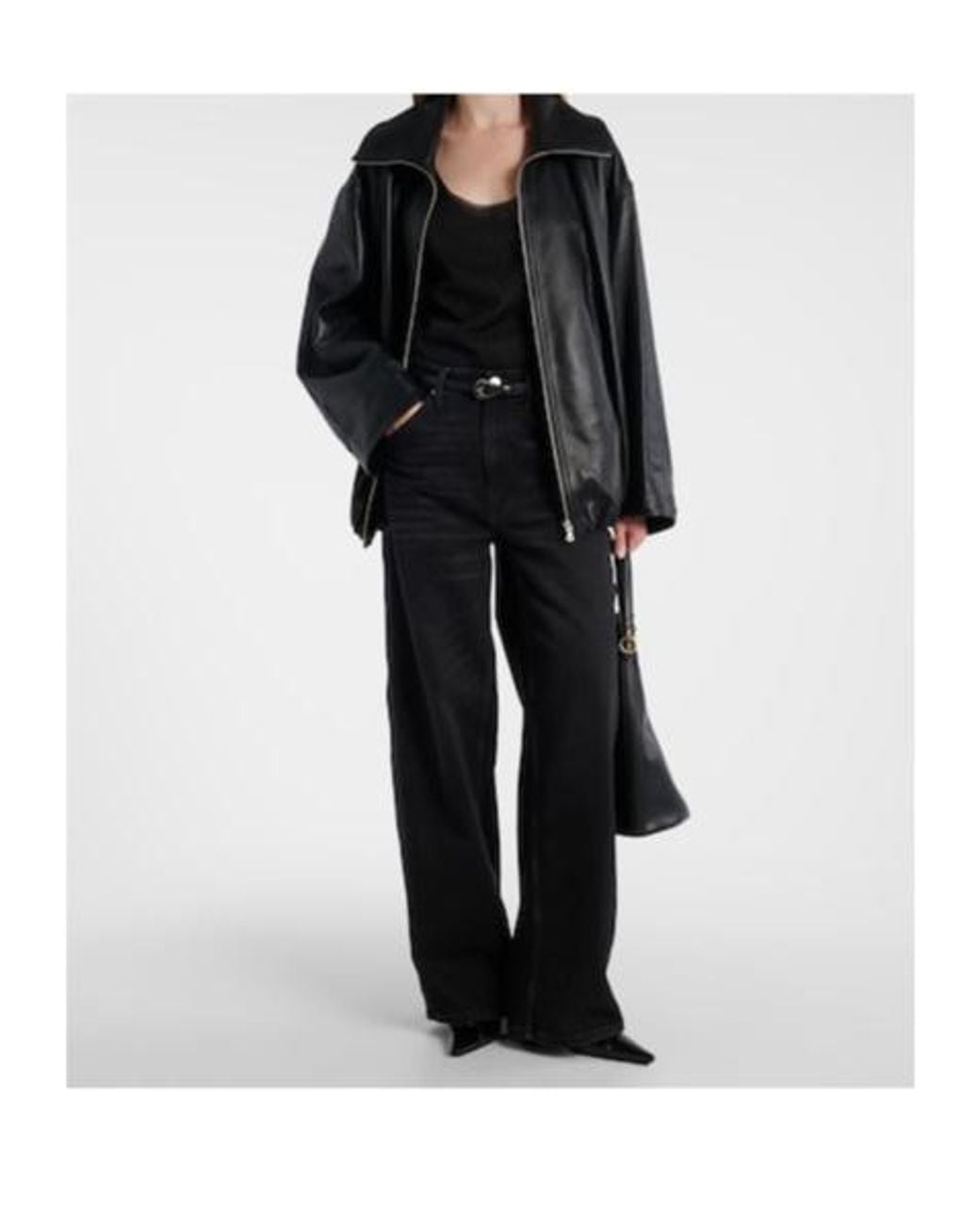 Nour Hammour Black Elisse Leather Jacket