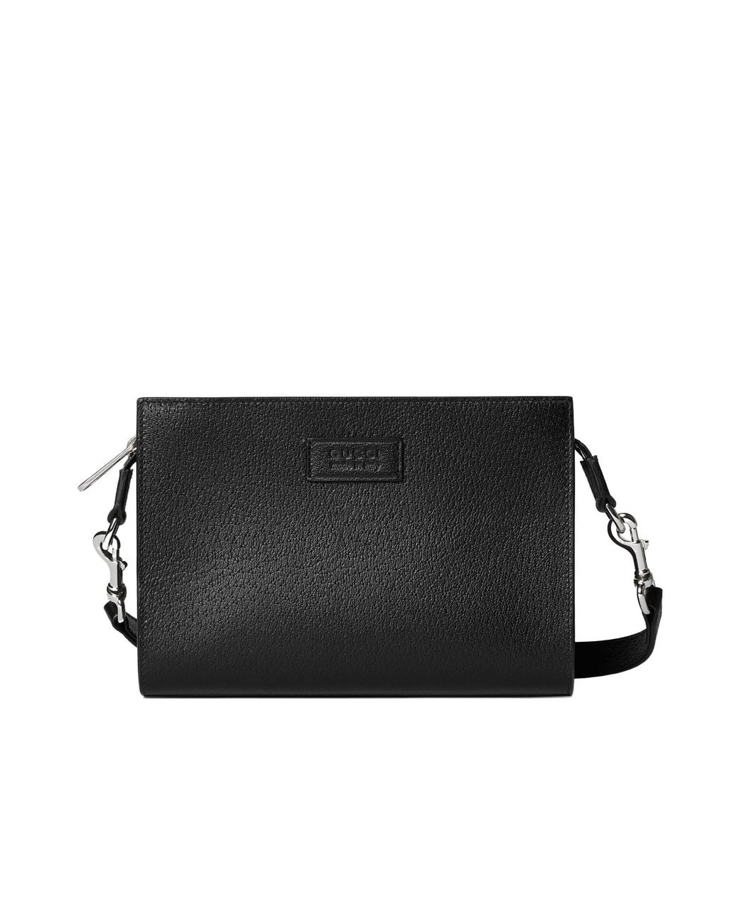 Gucci Black Logo Patch Super Mini Crossbody Bag for men