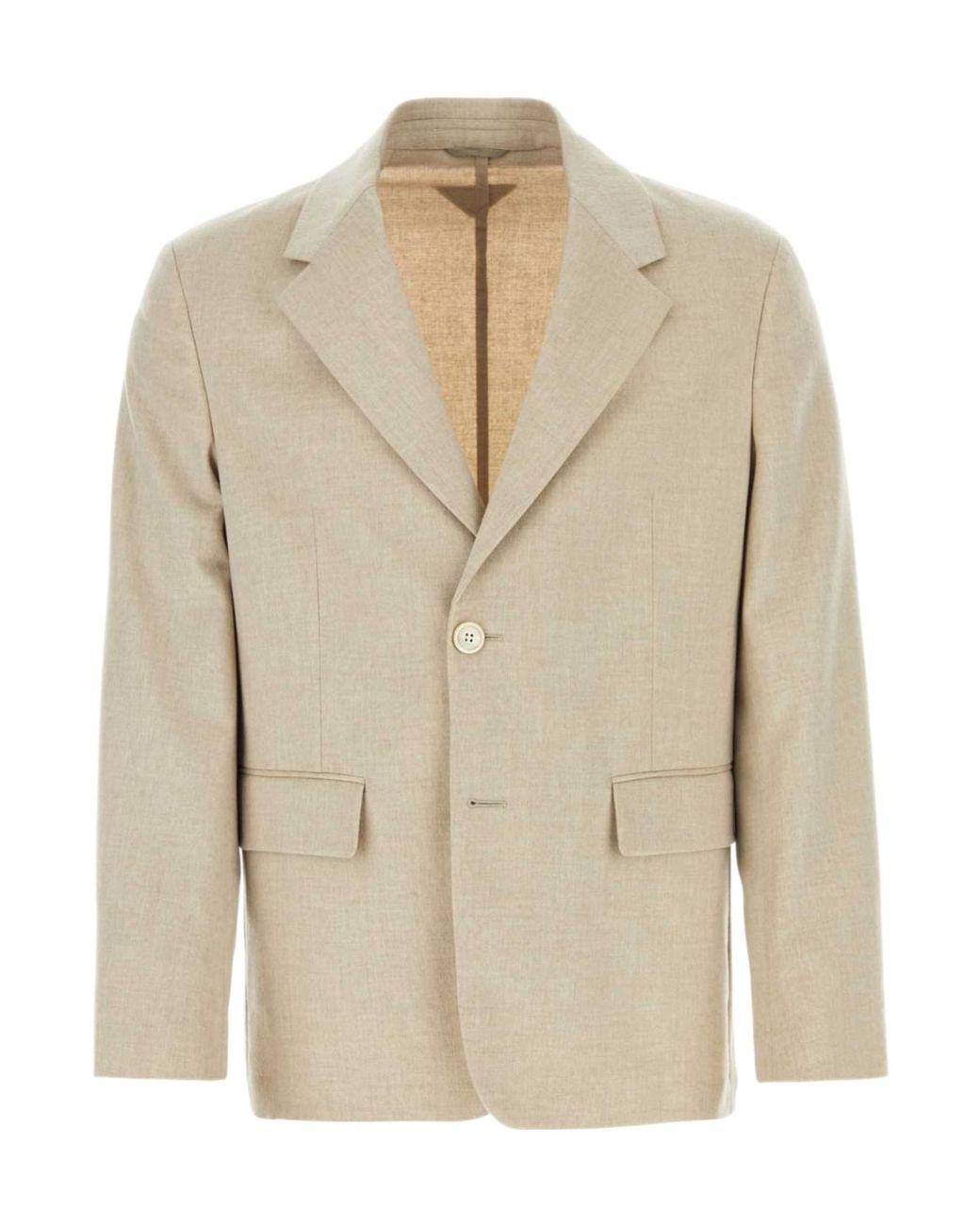 Prada Natural Single Breasted Sleeved Blazer for men