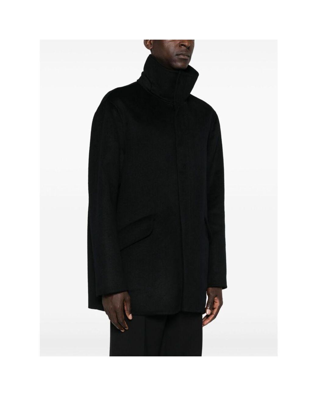 Giorgio Armani Blue Straight Hem Pea Coat for men
