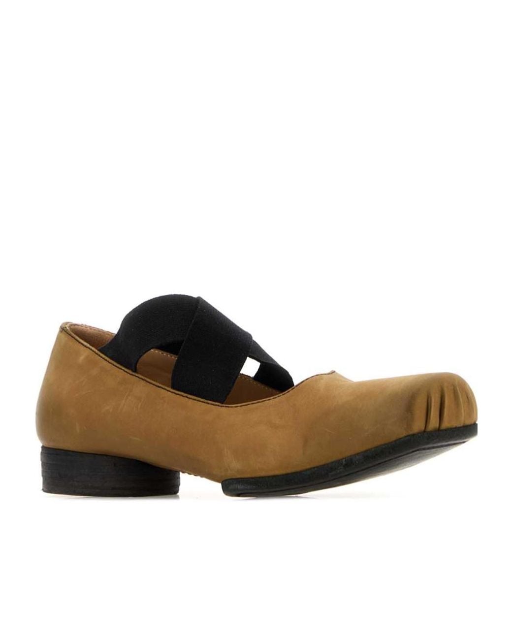 Uma Wang Brown Square-Toed Ballet Shoes