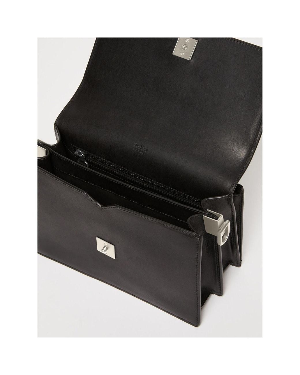 Max Mara Black Biancaroughs Foldover Top Shoulder Bag
