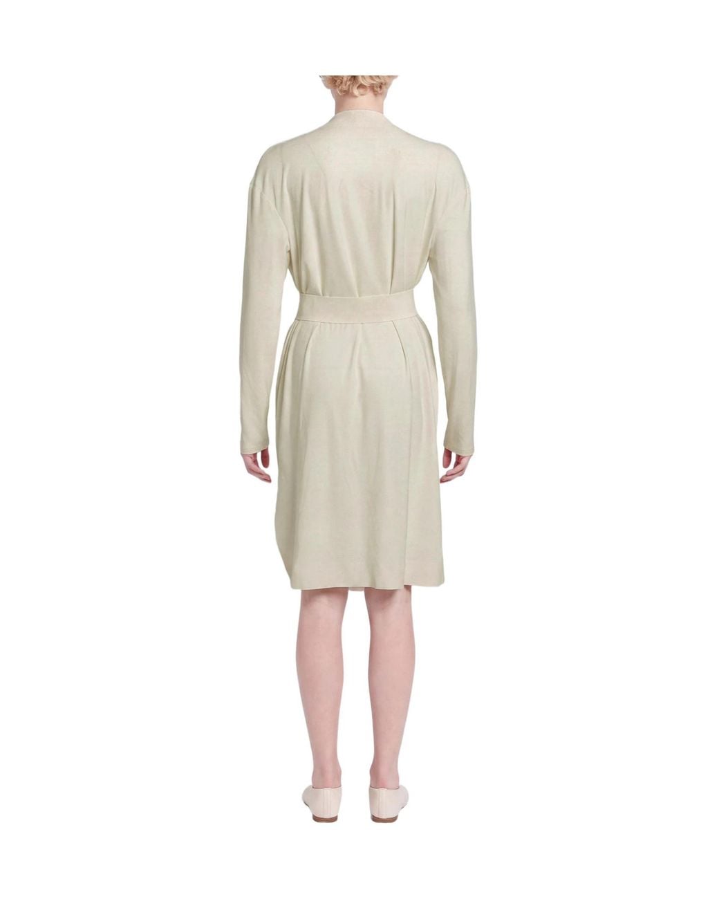 Max Mara White Overcoat & Trench Coat Polyester, Elastane